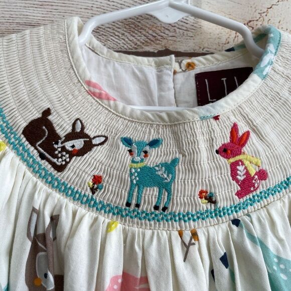 LIL CACTUS FOREST FRIENDS SMOCKED DRESS - Picture 4 of 10